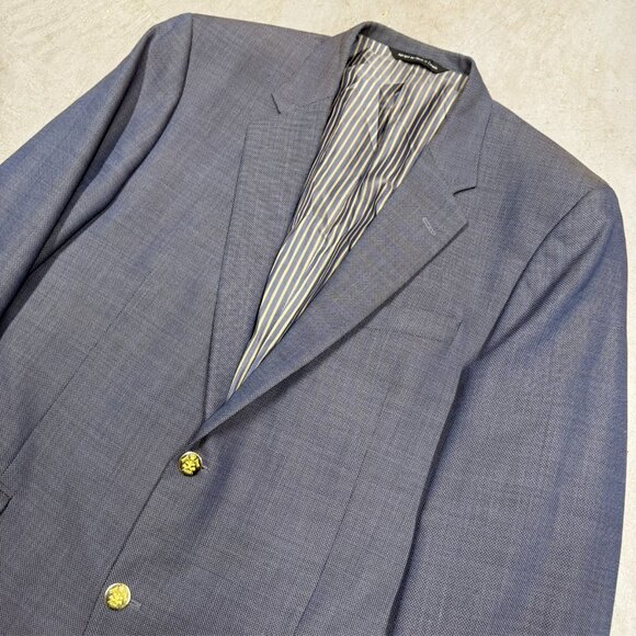 Coppley 1881 Blazer Iridescente Wool Sport Coat Birdseye Blue 46L - Picture 2 of 9
